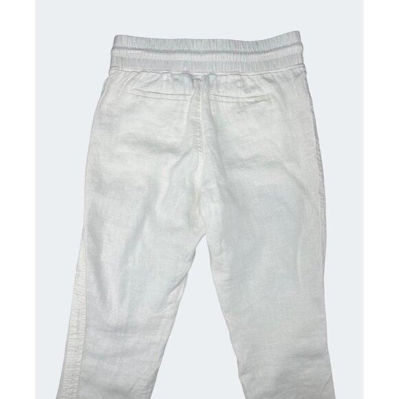 Athleta Cabo Lily Linen Jogger Pants White Size 6 Elastic Waist Lightweight - Picture 9 of 15